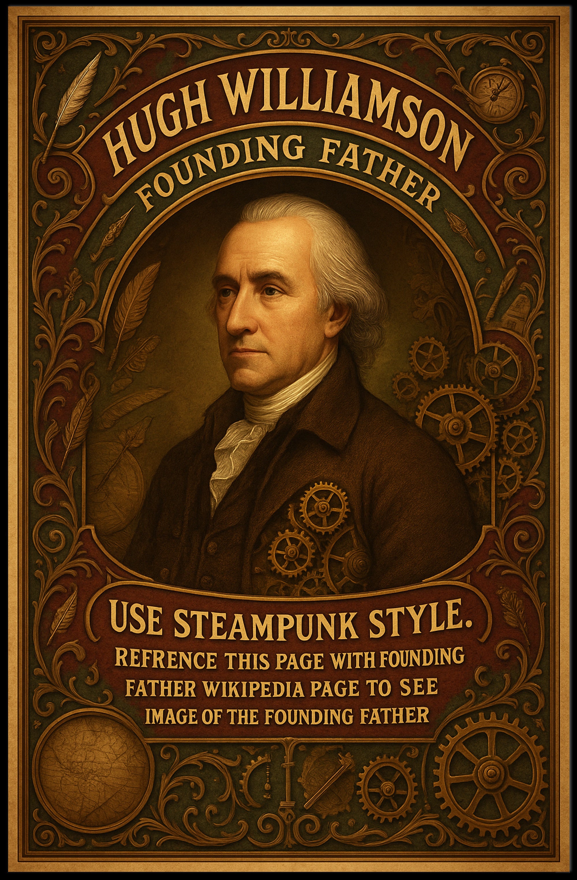 Steampunk Founding Father Historical or Presidential Poster