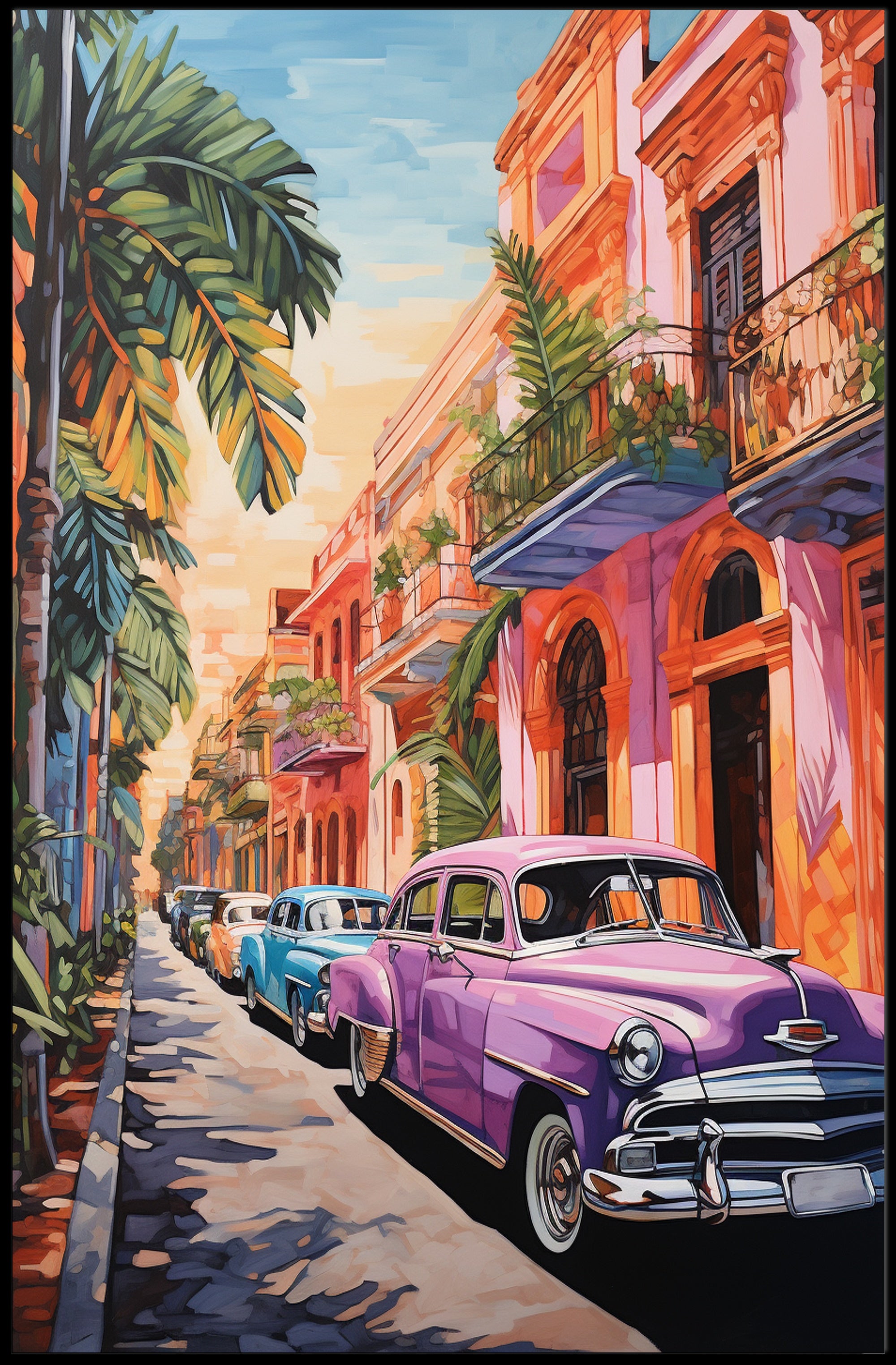 Vintage Havana Street Scene Vintage Poster