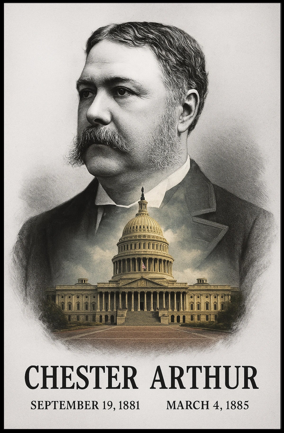 Chester A. Arthur 21st President of the United States Reflections Poster