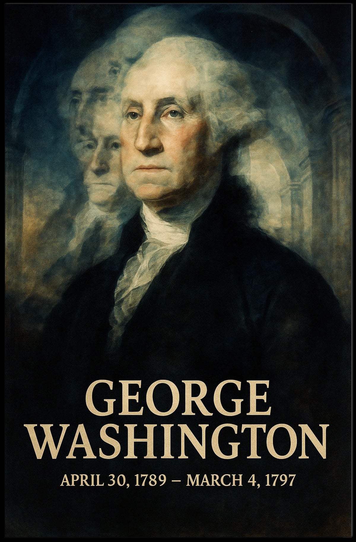 George Washington 1st President of the United States Double Exposure Poster