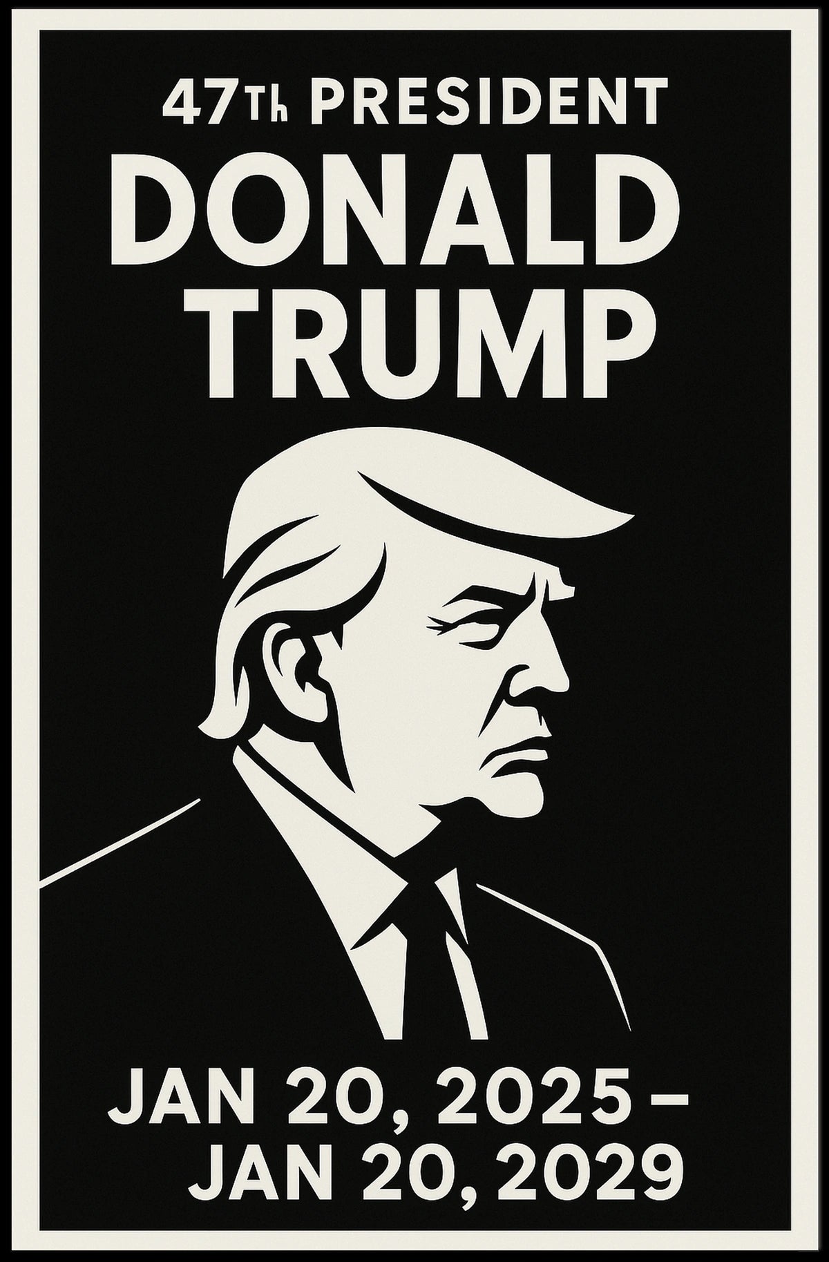 Donald Trump Legacy Power Minimalist Patriotic Iconic Leader Portrait Bold Timeless Poster