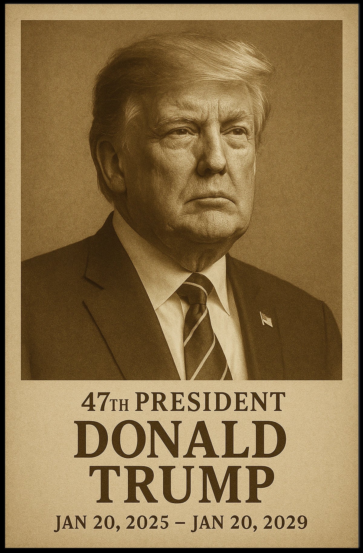 Donald Trump Collector Timeless Visionary Sepia Poster