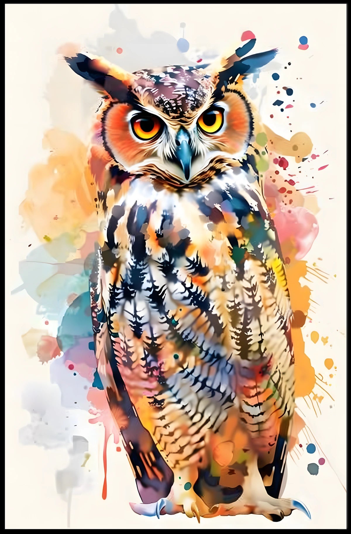 Vibrant Owl Art Poster