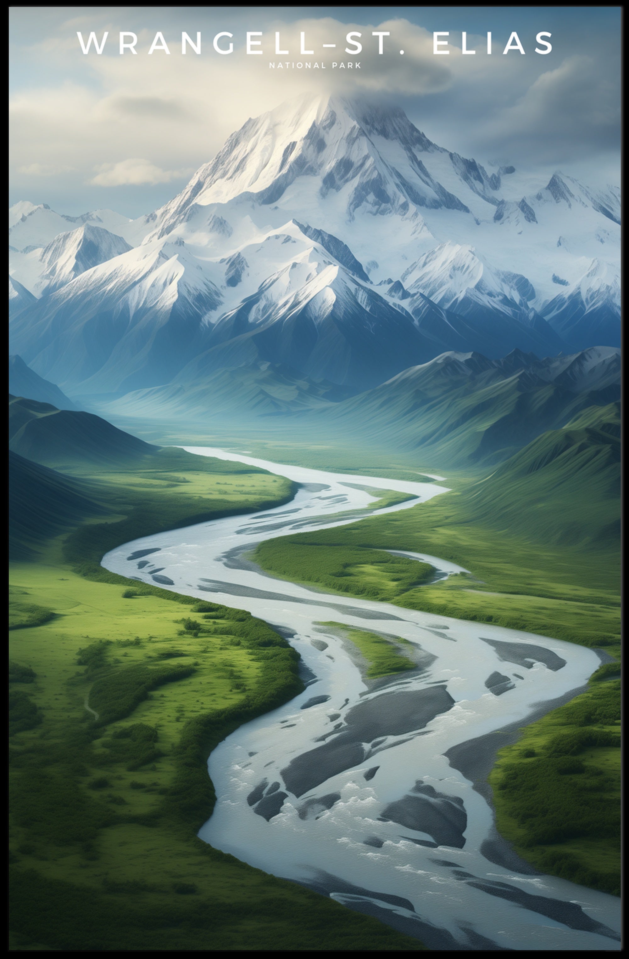 Wrangell St Elias Wilderness Poster Vintage Travel Print