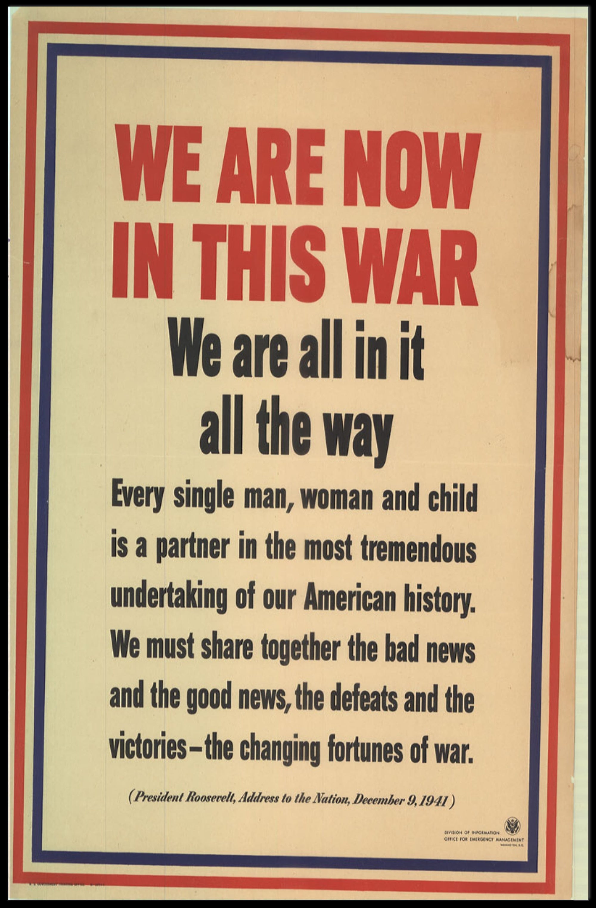 We Are Now in This War Poster PosterGoat