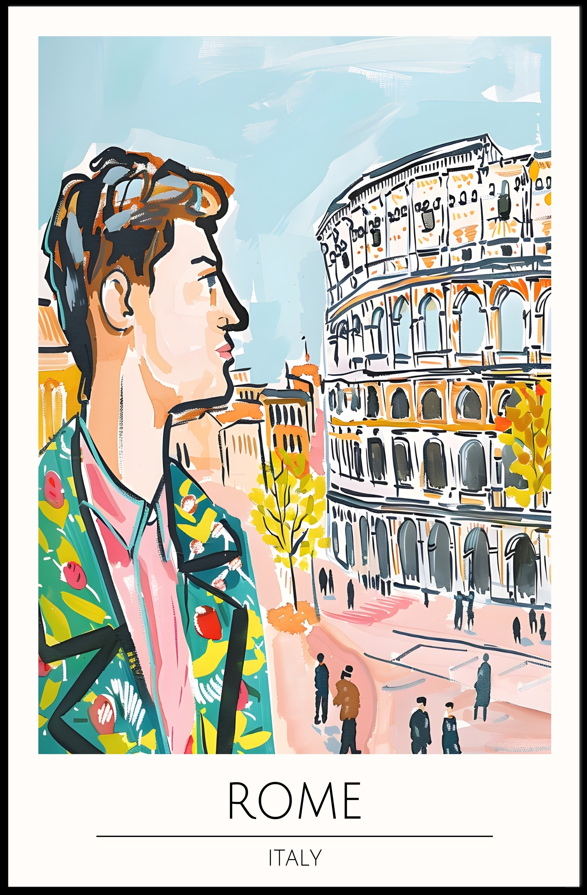 Contemporary Rome Illustration Poster PosterGoat