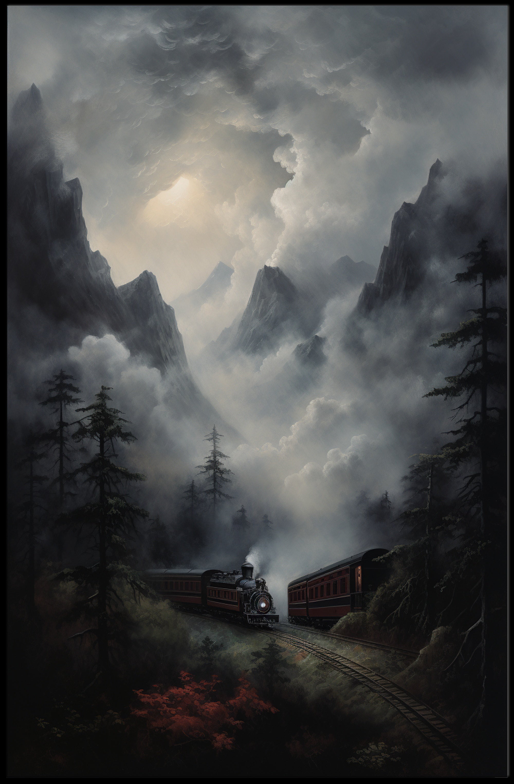 Journey Through The Misty Mountains Poster PosterGoat