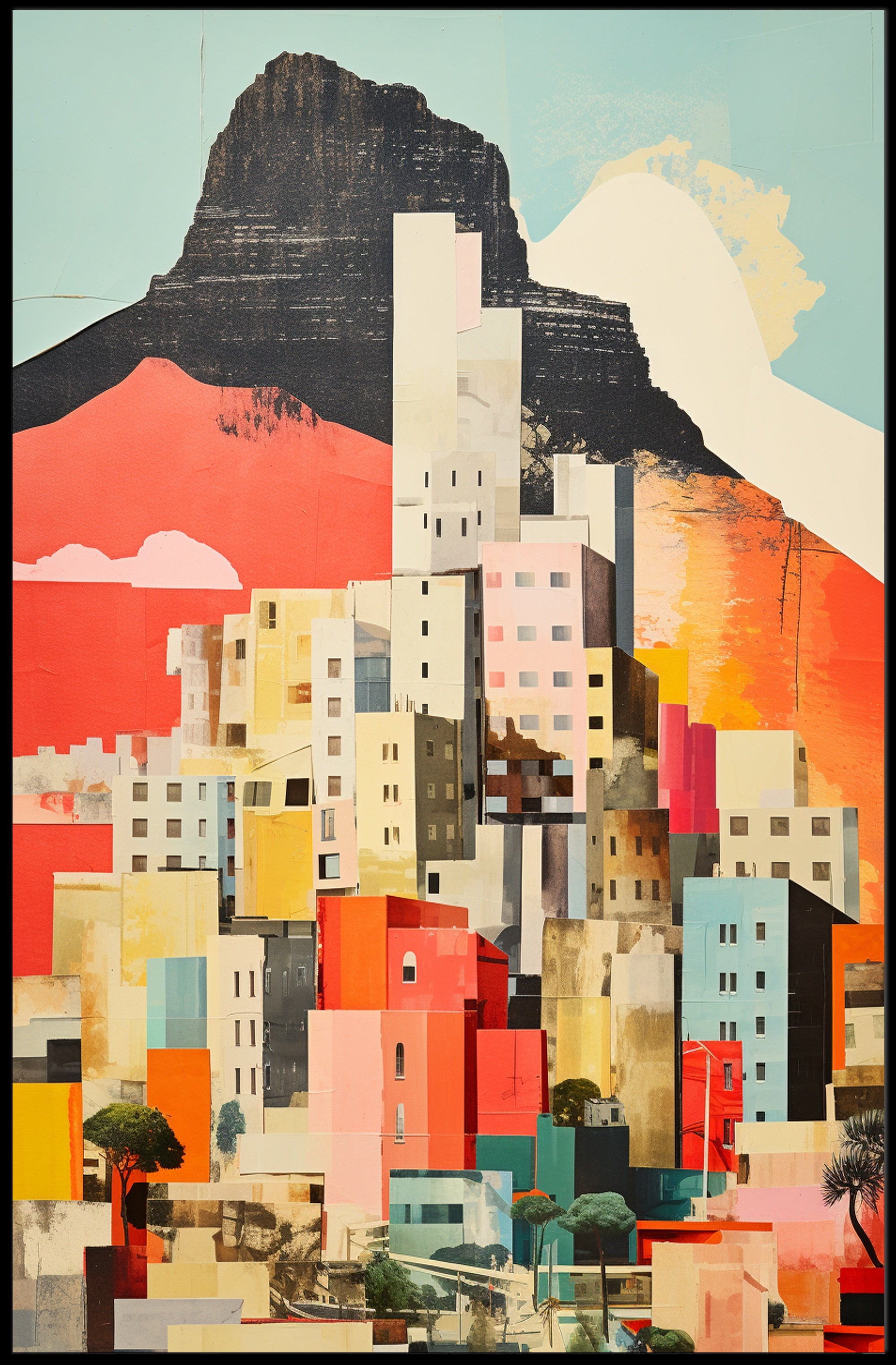 Vibrant Cityscape Collage Poster