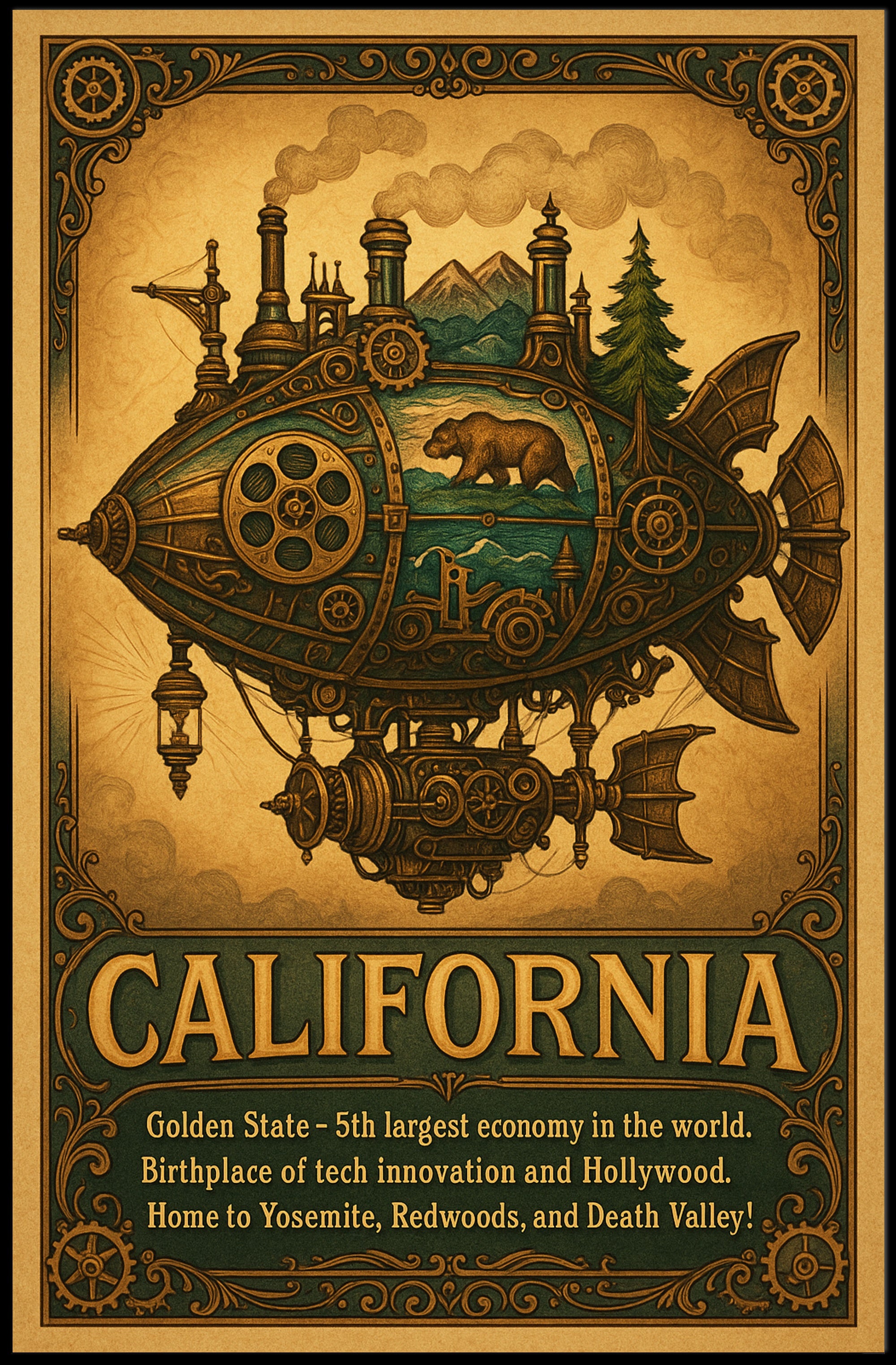 California The Golden State Poster