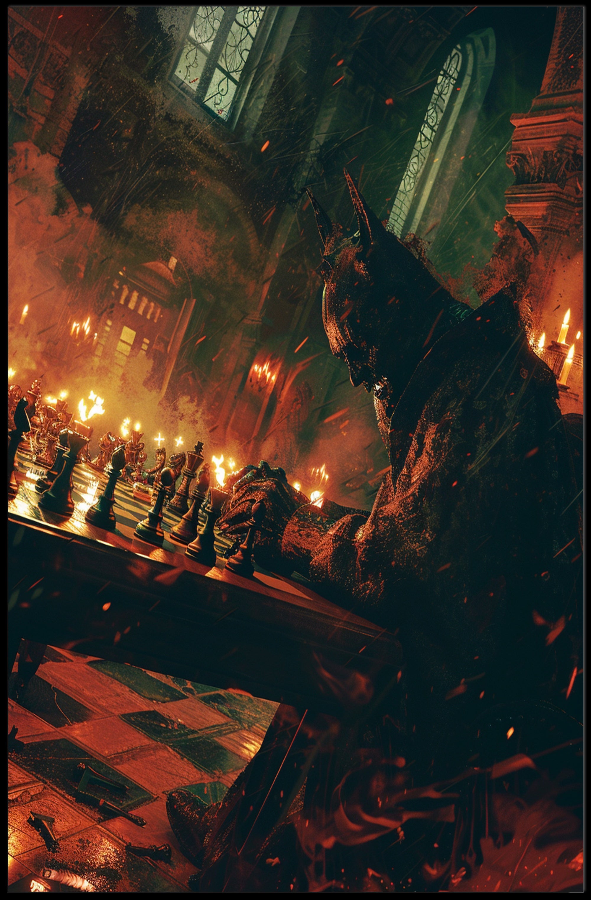 Dark Chess Duel: Mystical Gothic Fantasy Poster