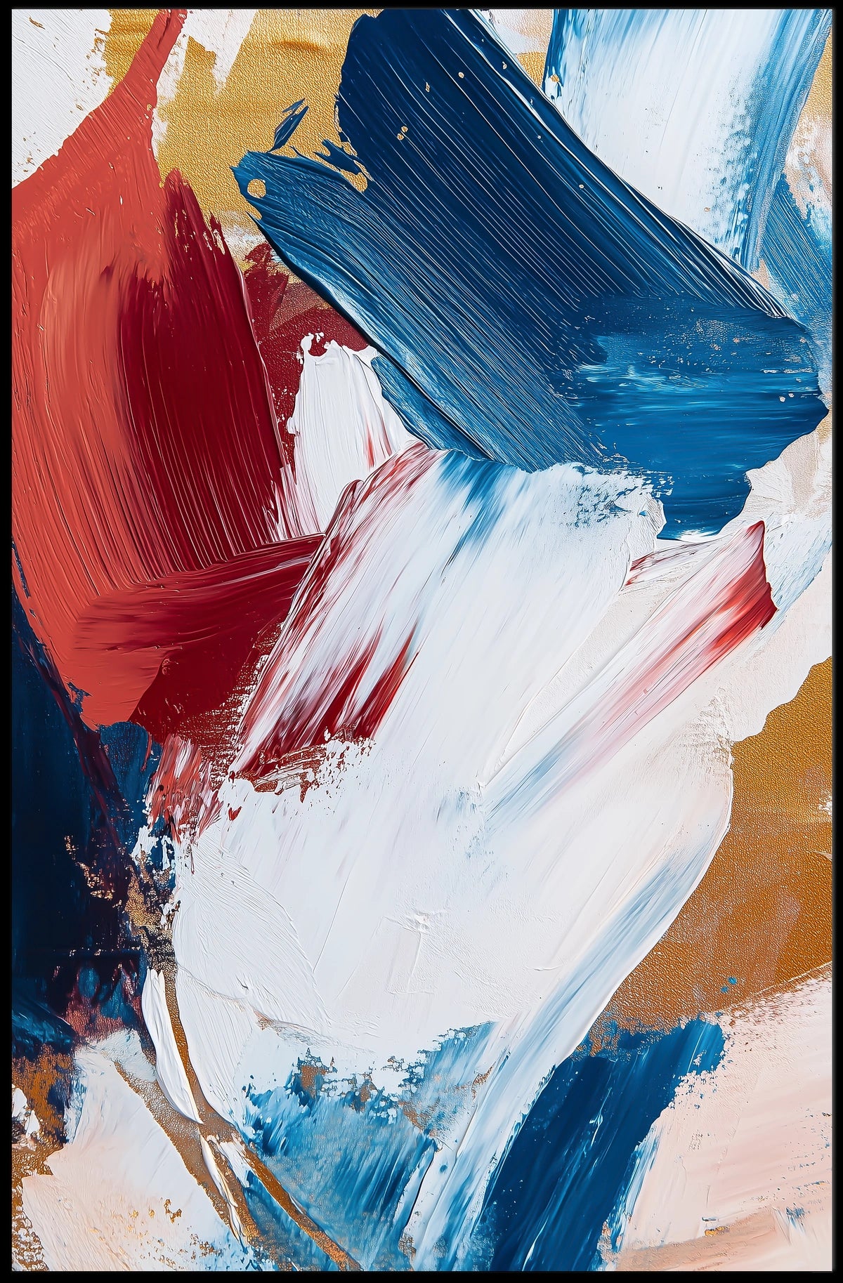 Vibrant Composition Of Layered Paint Abstract Poster
