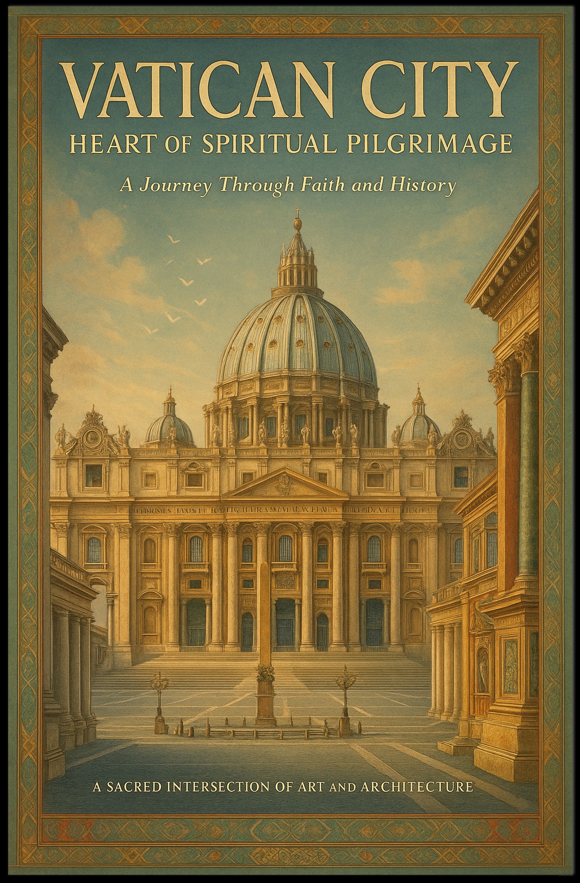 Vatican City Architectural Travel Poster Print