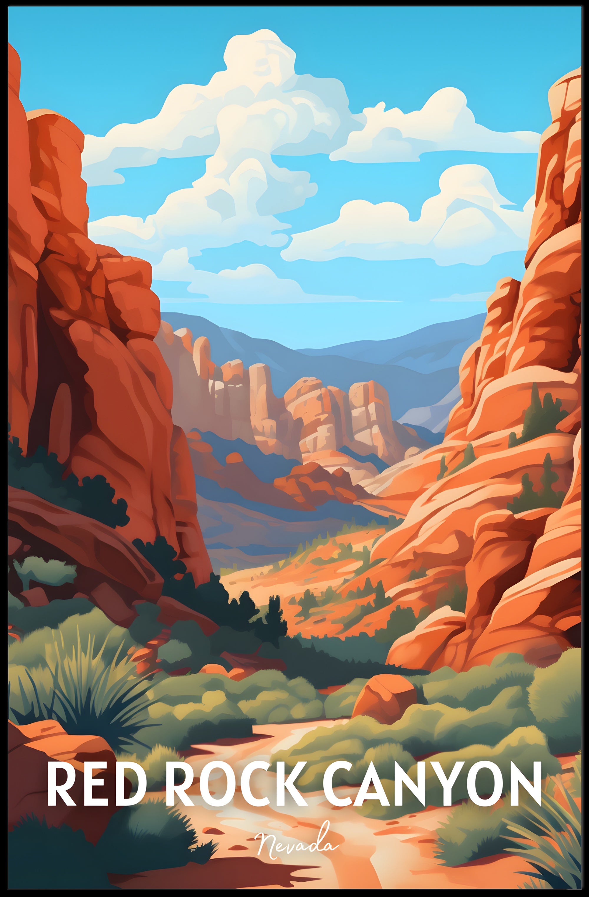 Red Rock Canyon Nevada Adventure National Park Poster