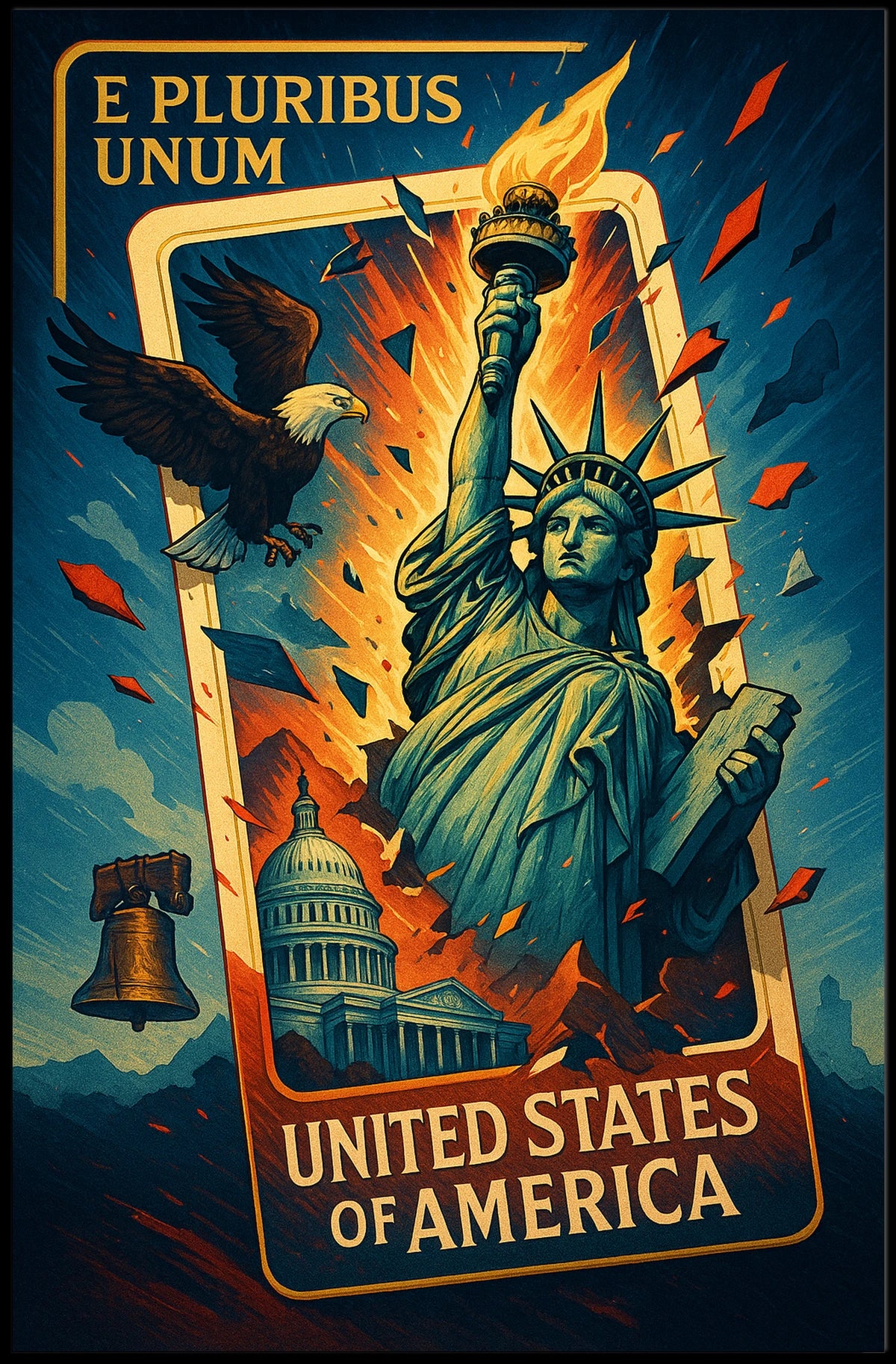 United States Of America Symbols Of Poster
