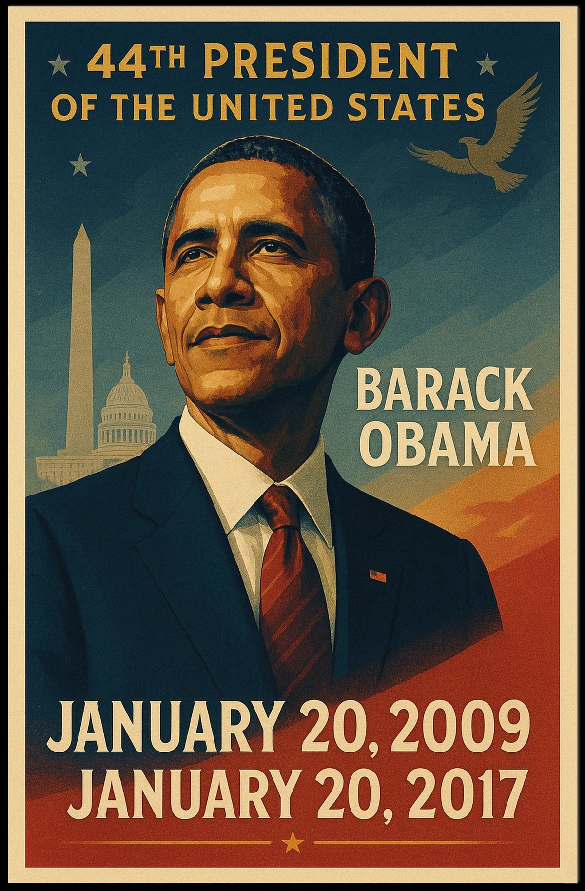 Barack Obama Inspirational Presidential Era Historical Poster
