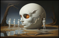 Surreal Skull Scene in Abstract Artistic Poster