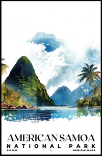 American Samoa Watercolor Wall Art Poster
