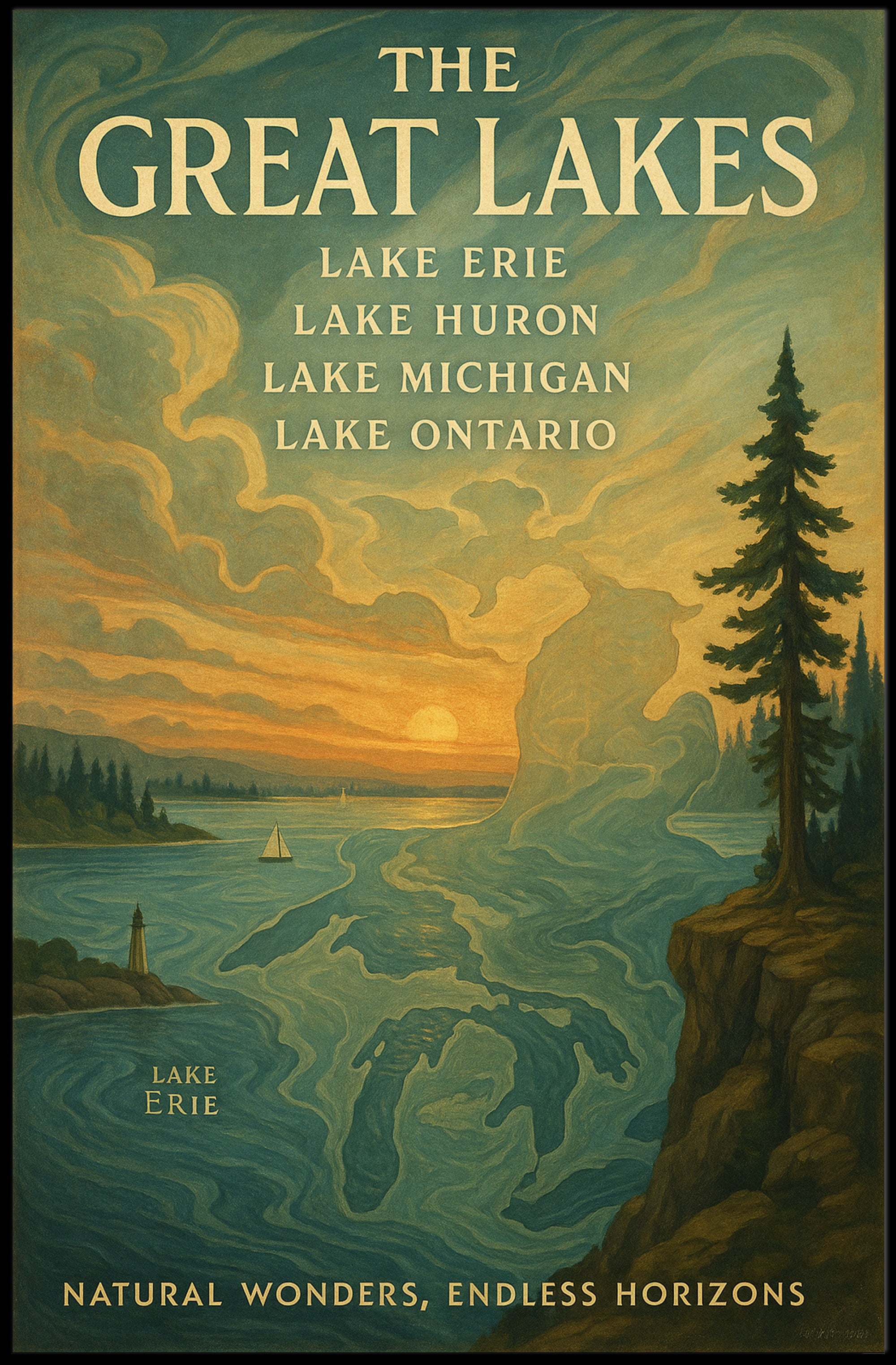 The Great Lakes Poster PosterGoat