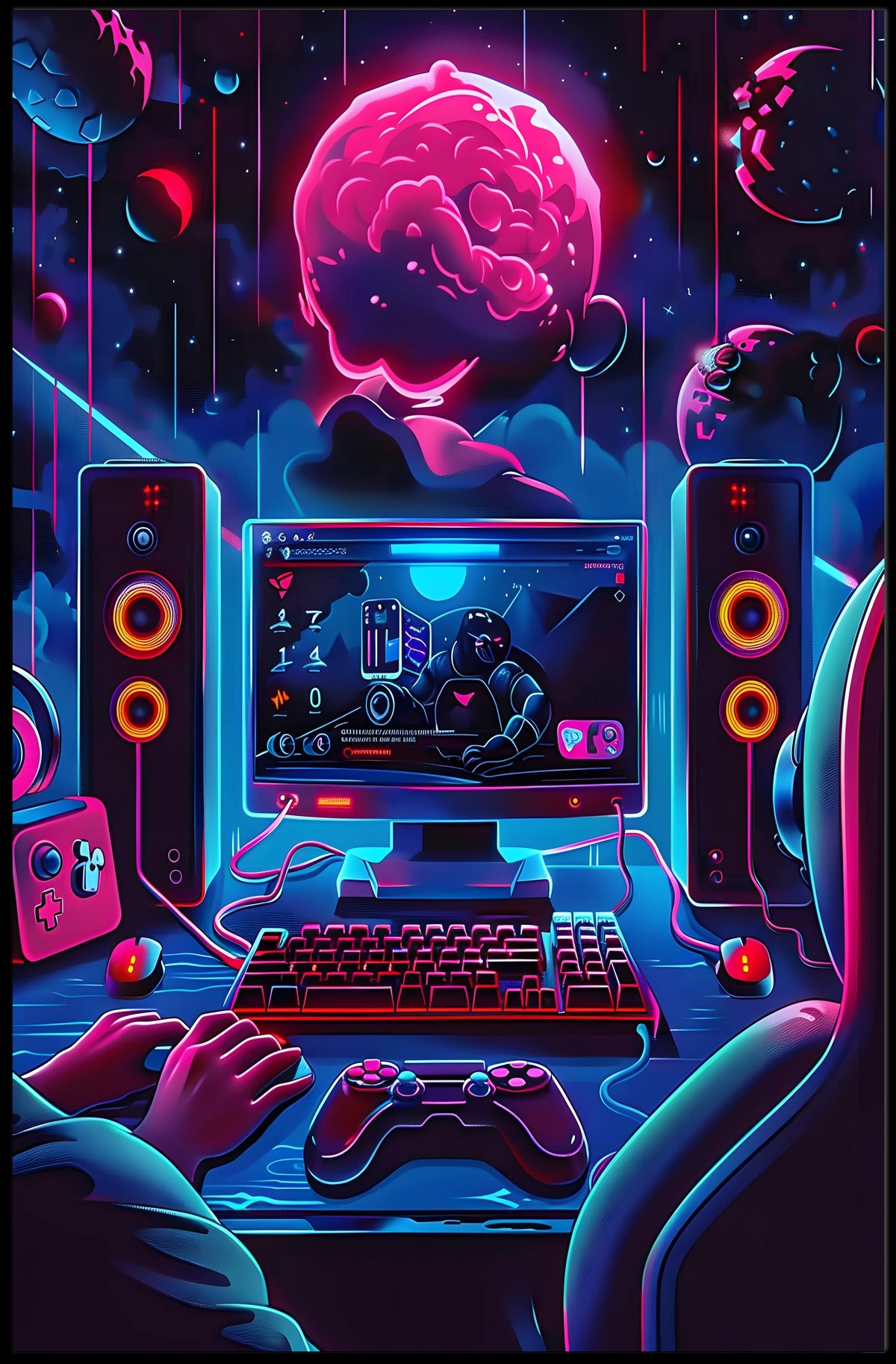 Cosmic Gaming Adventure Poster