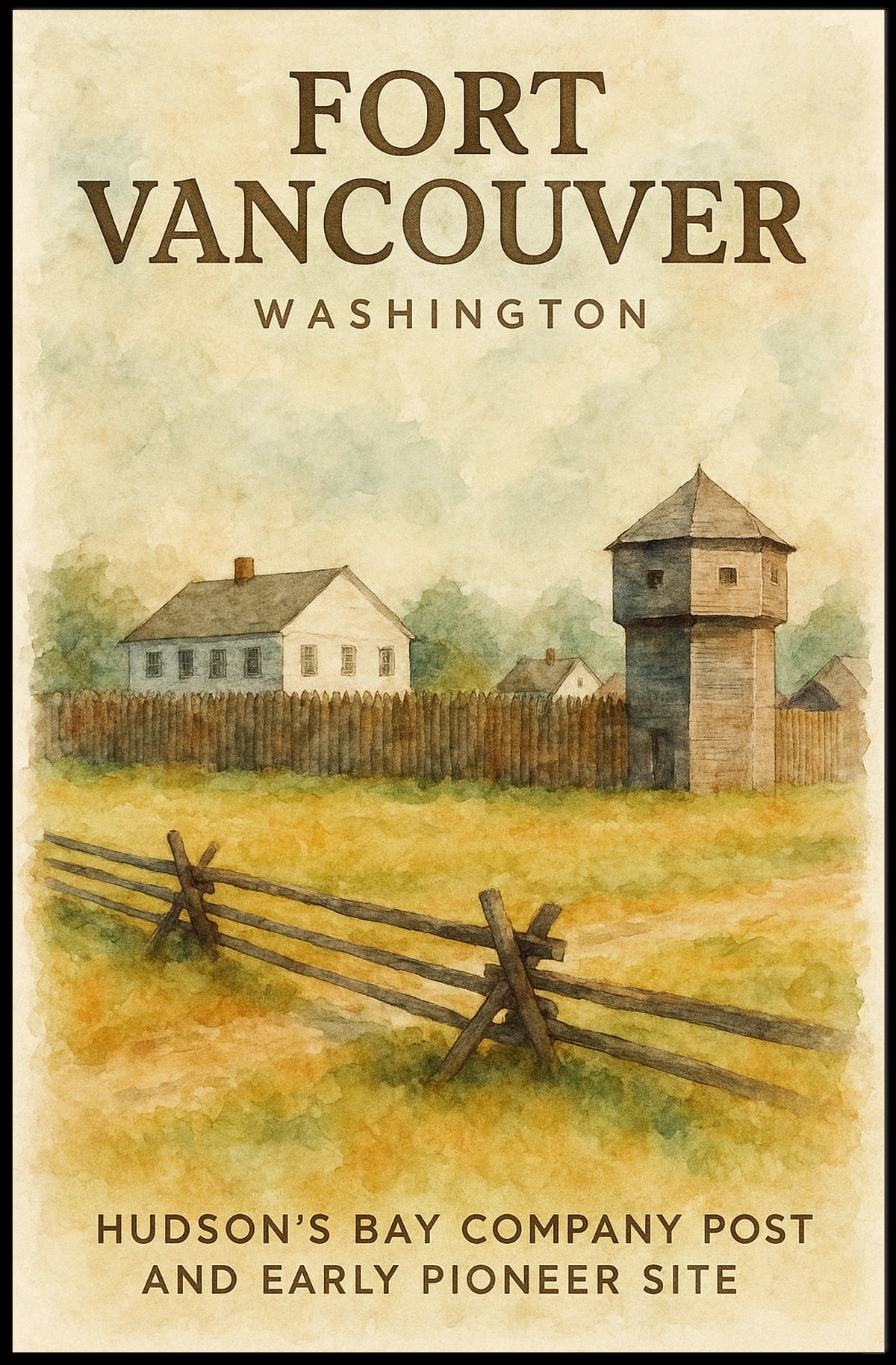 Fort Vancouver HudsonS Bay Company Poster