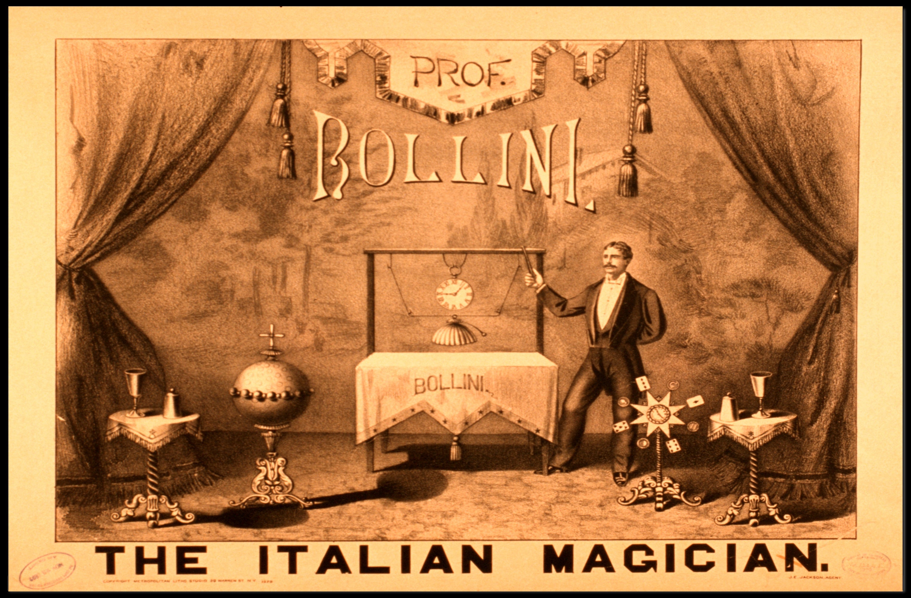 The Italian Magician Vintage Magic Show Historical Poster