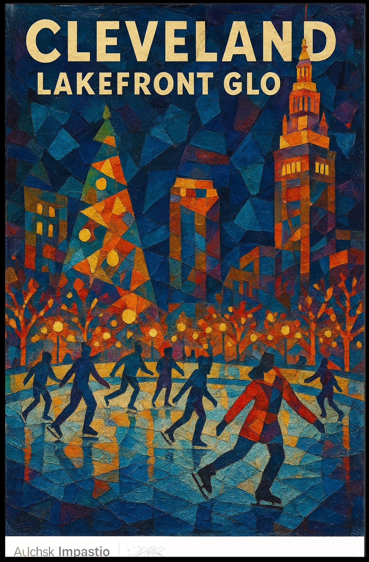 Cleveland Lakefront Glo Poster