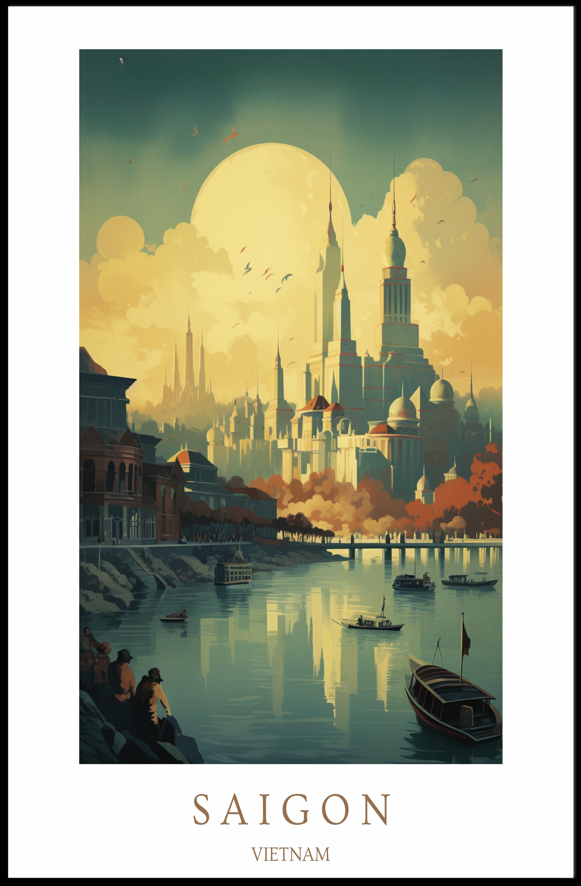 Saigon Skyline Poster PosterGoat