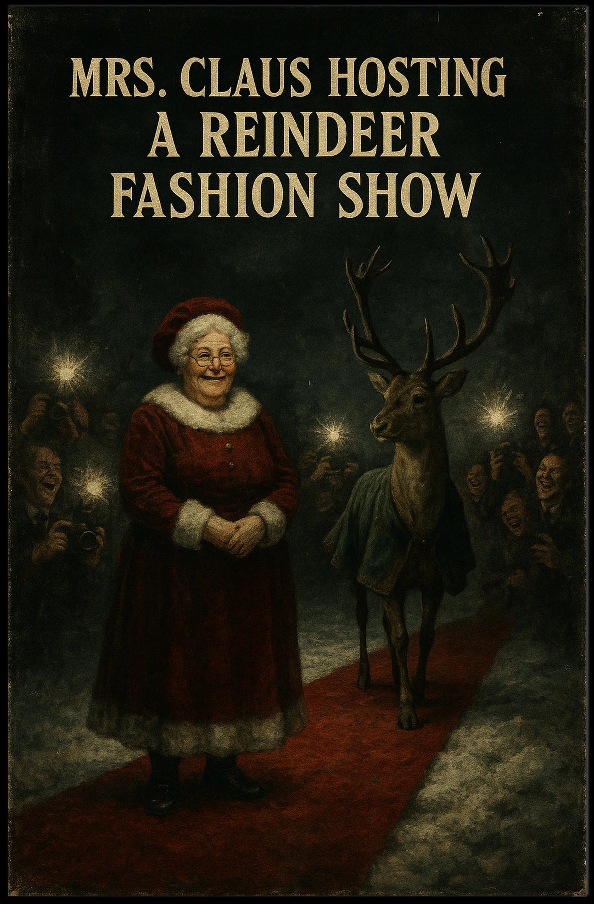 Whimsical Holiday Reindeer Fashion Show Christmas Poster
