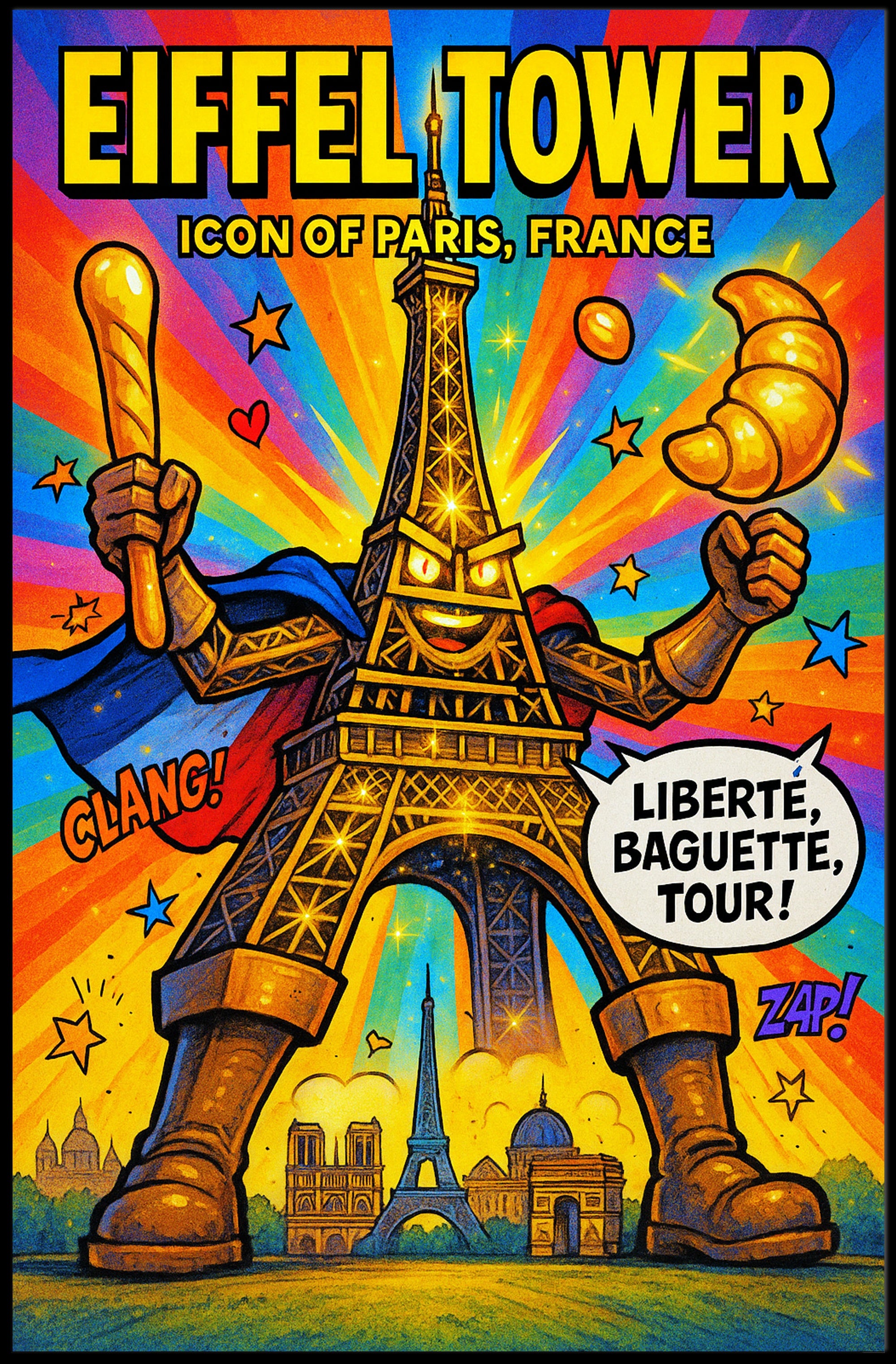 Eiffel Tower Iconic Paris Persona Poster PosterGoat