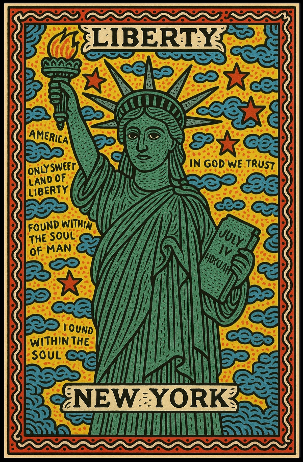 Liberty and New York Poster