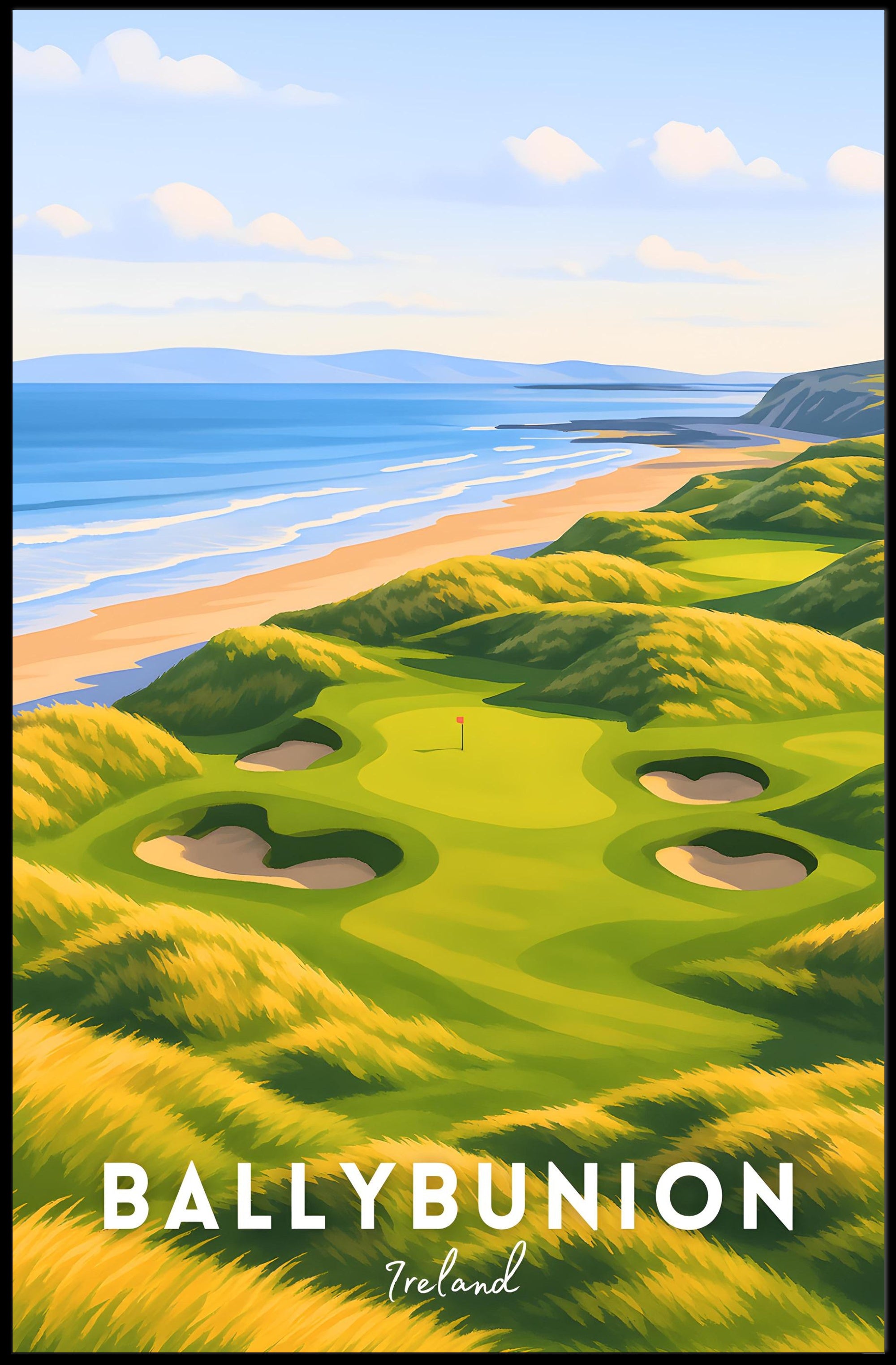 Ballybunion Coastal Golf Course Scenic Travel Poster