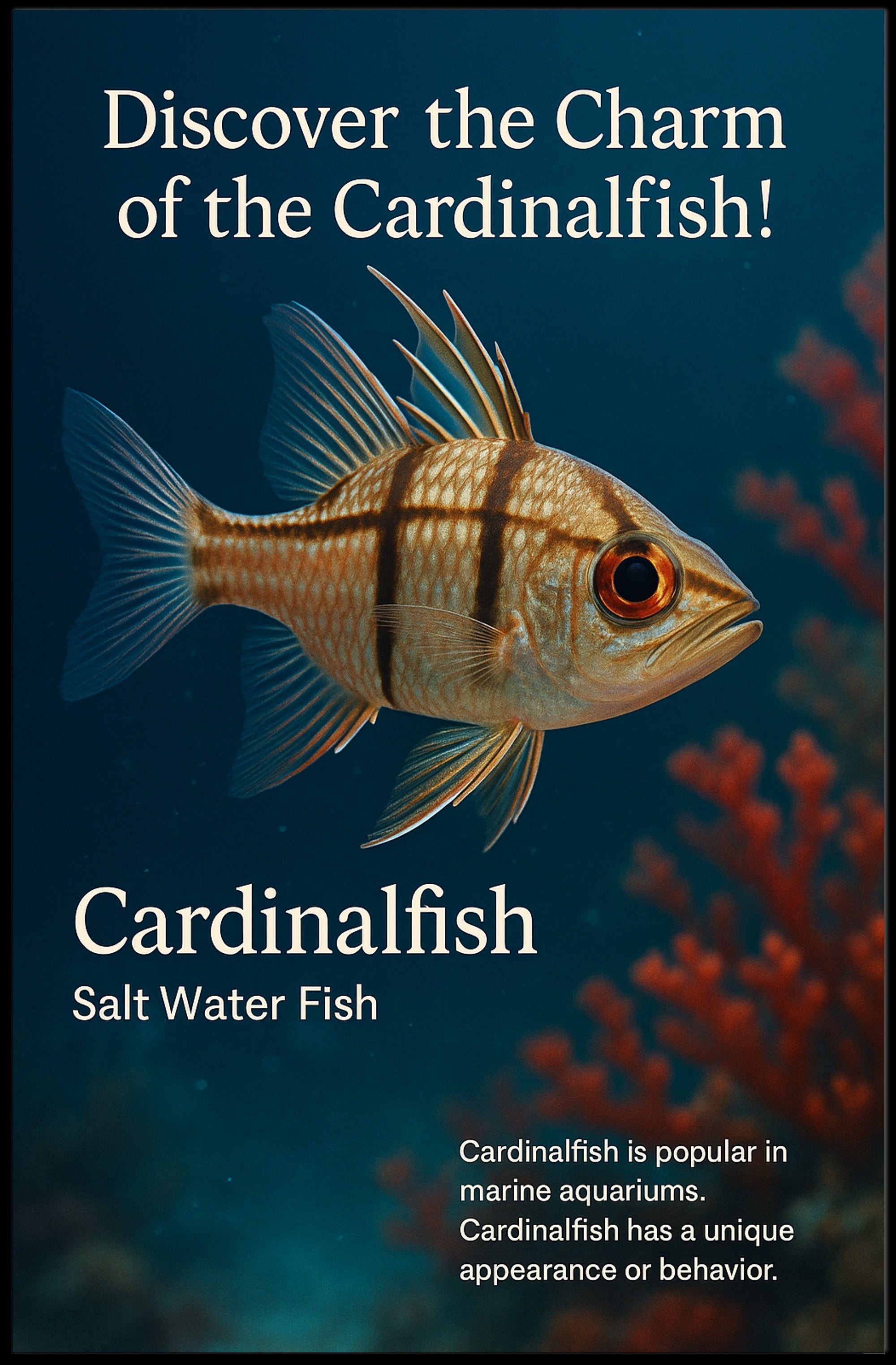 Discover the Charm of the Cardinalfish Poster PosterGoat