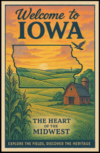 Welcome to Iowa The Heart of the Midwest Poster