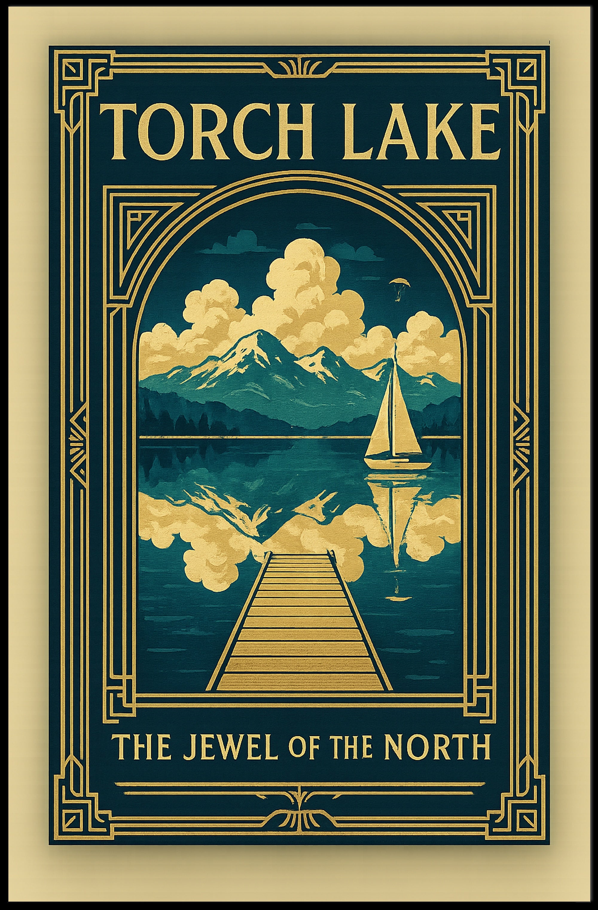 Torch Lake Vintage Travel Poster Wall Art