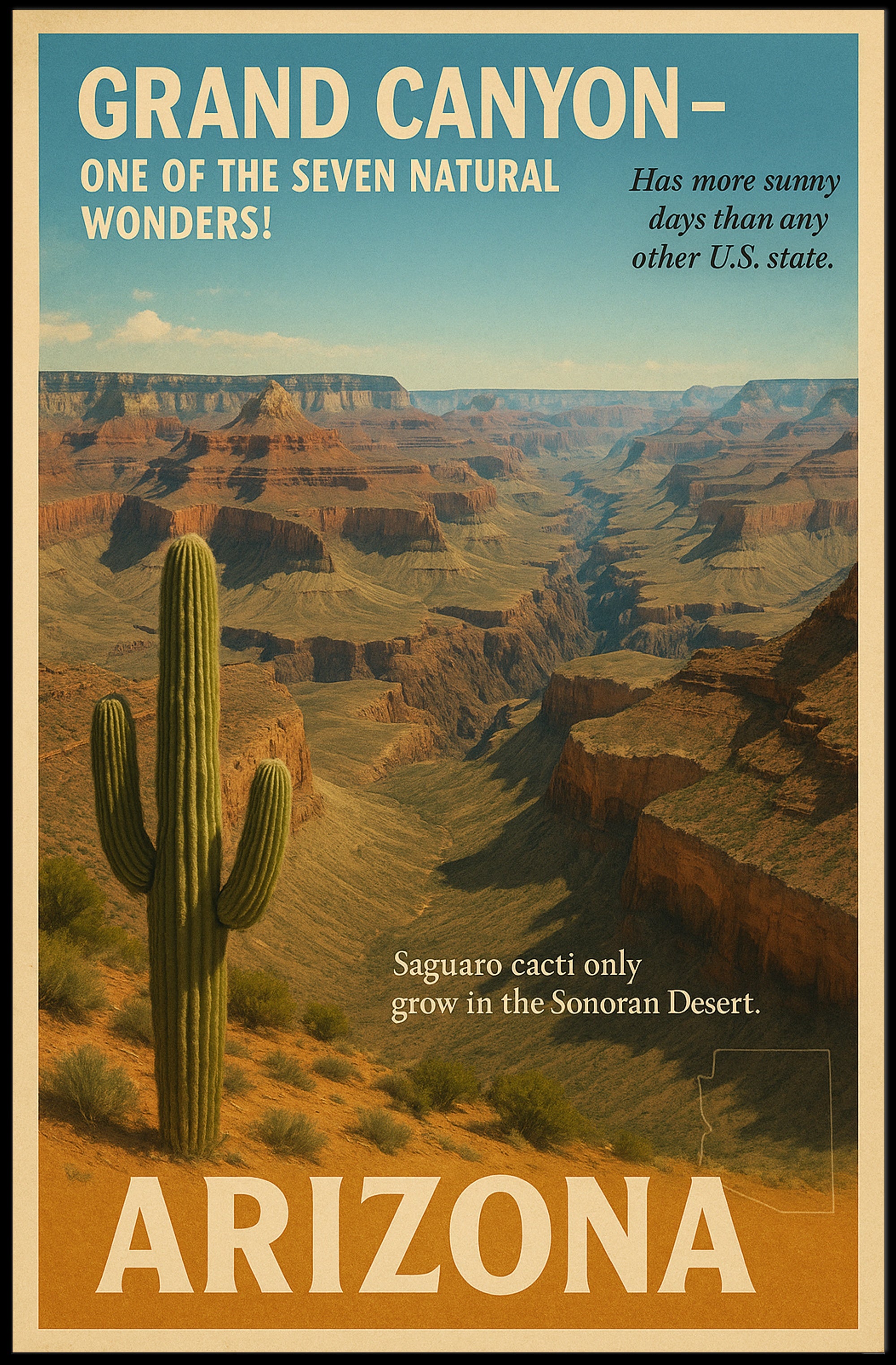 Discover Arizona - Land of the Grand Canyon Poster