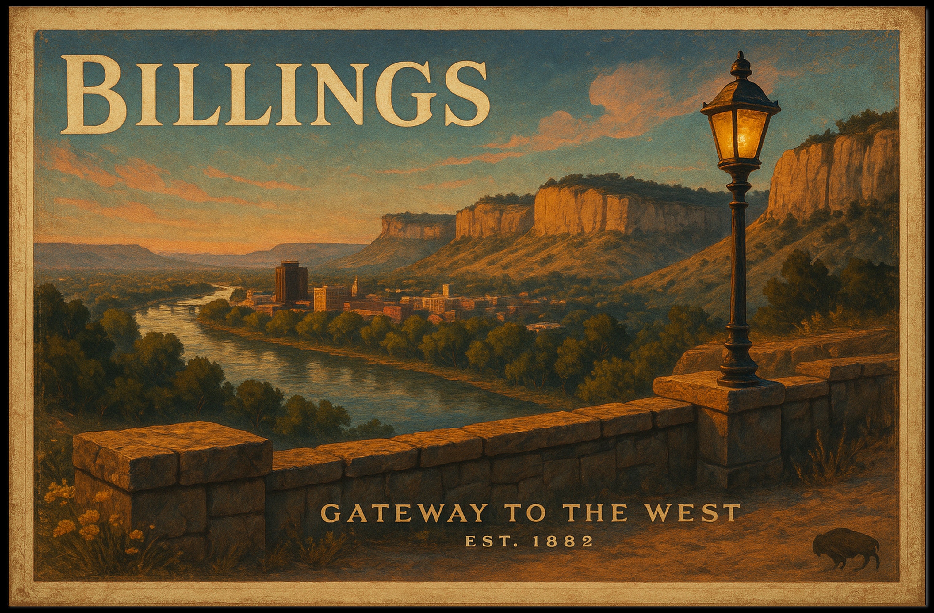 Billings Gateway to the West Travel Poster