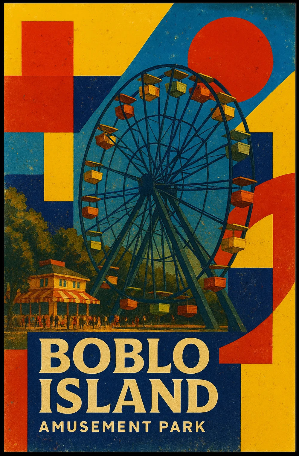 Island Amusement Park Adventure Poster