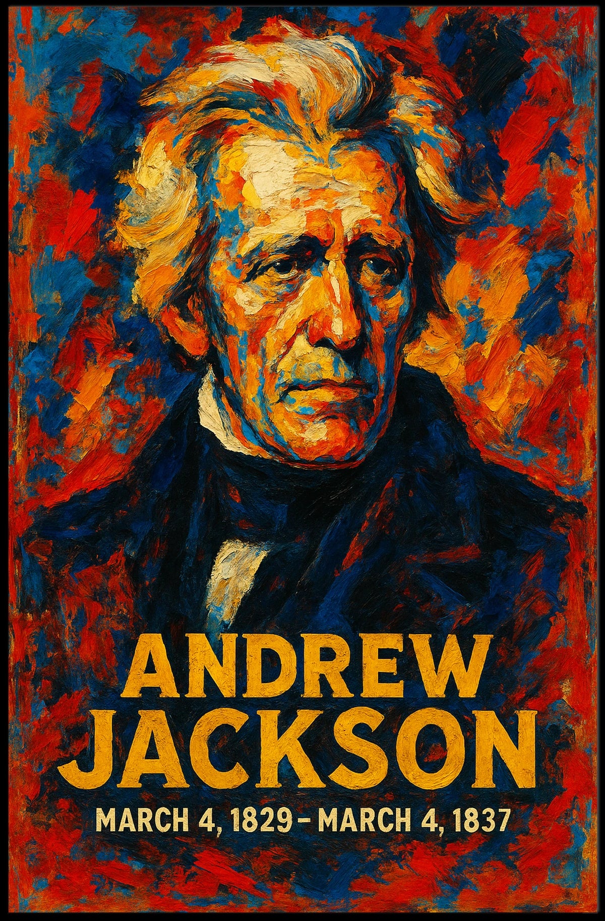 Andrew Jackson 7th President of the United States Glitch Hop Art Poster