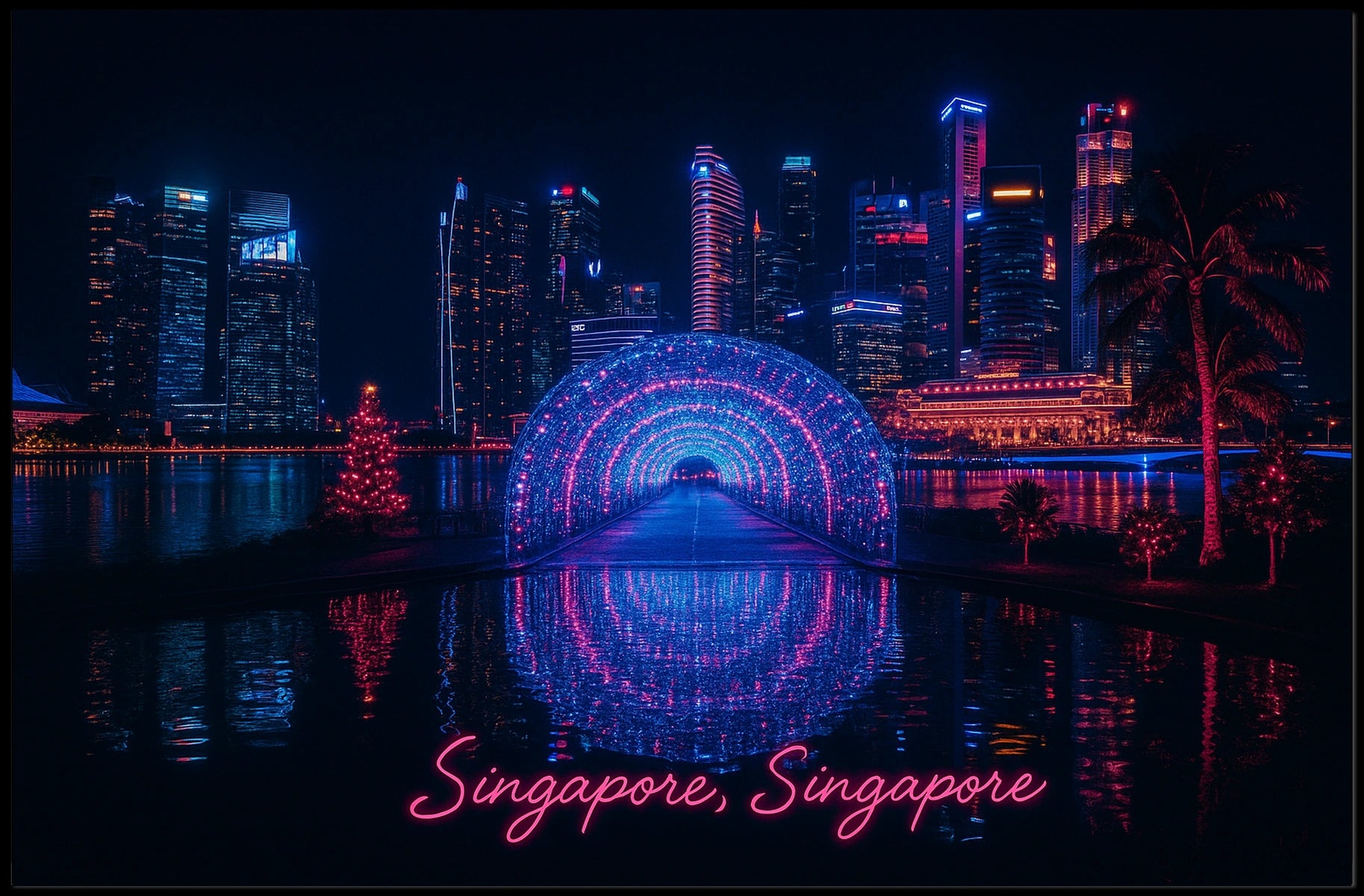 Neon Nights in Singapore Poster