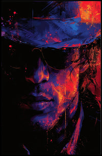 Mystery Noir Abstract Art Poster: Enigmatic Persona