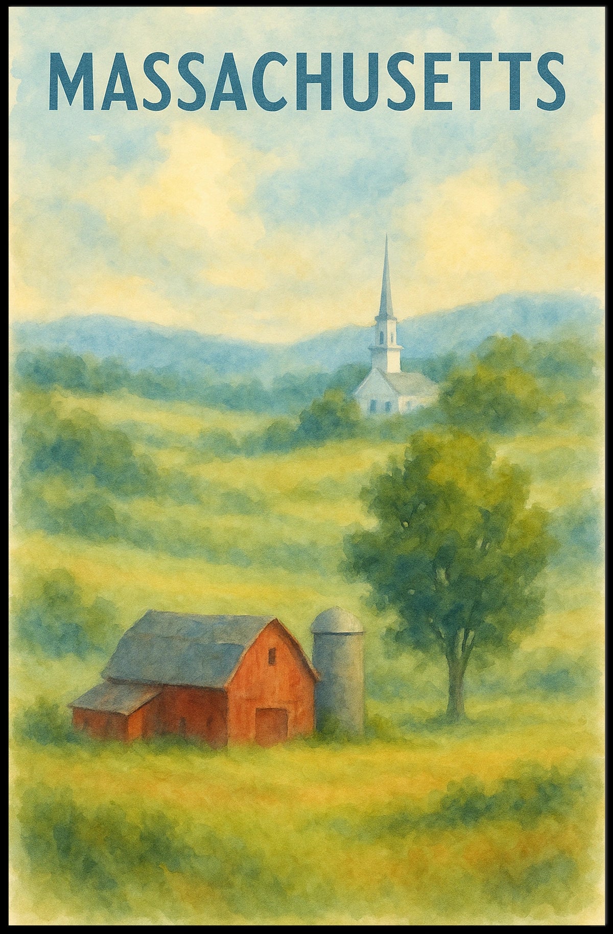 Scenic Massachusetts Landscape Poster