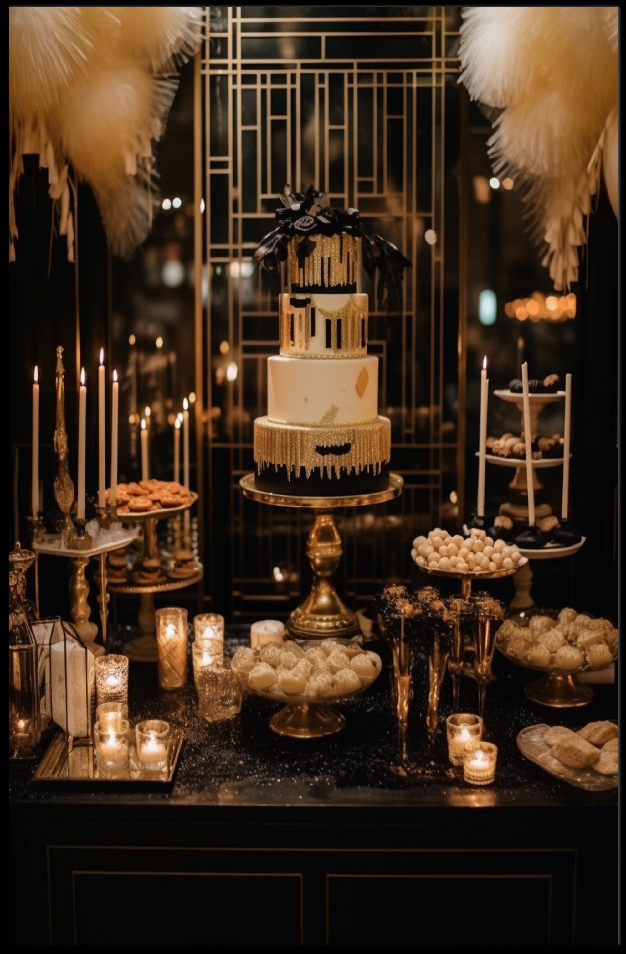 Elegant Art Deco Dessert Display Poster