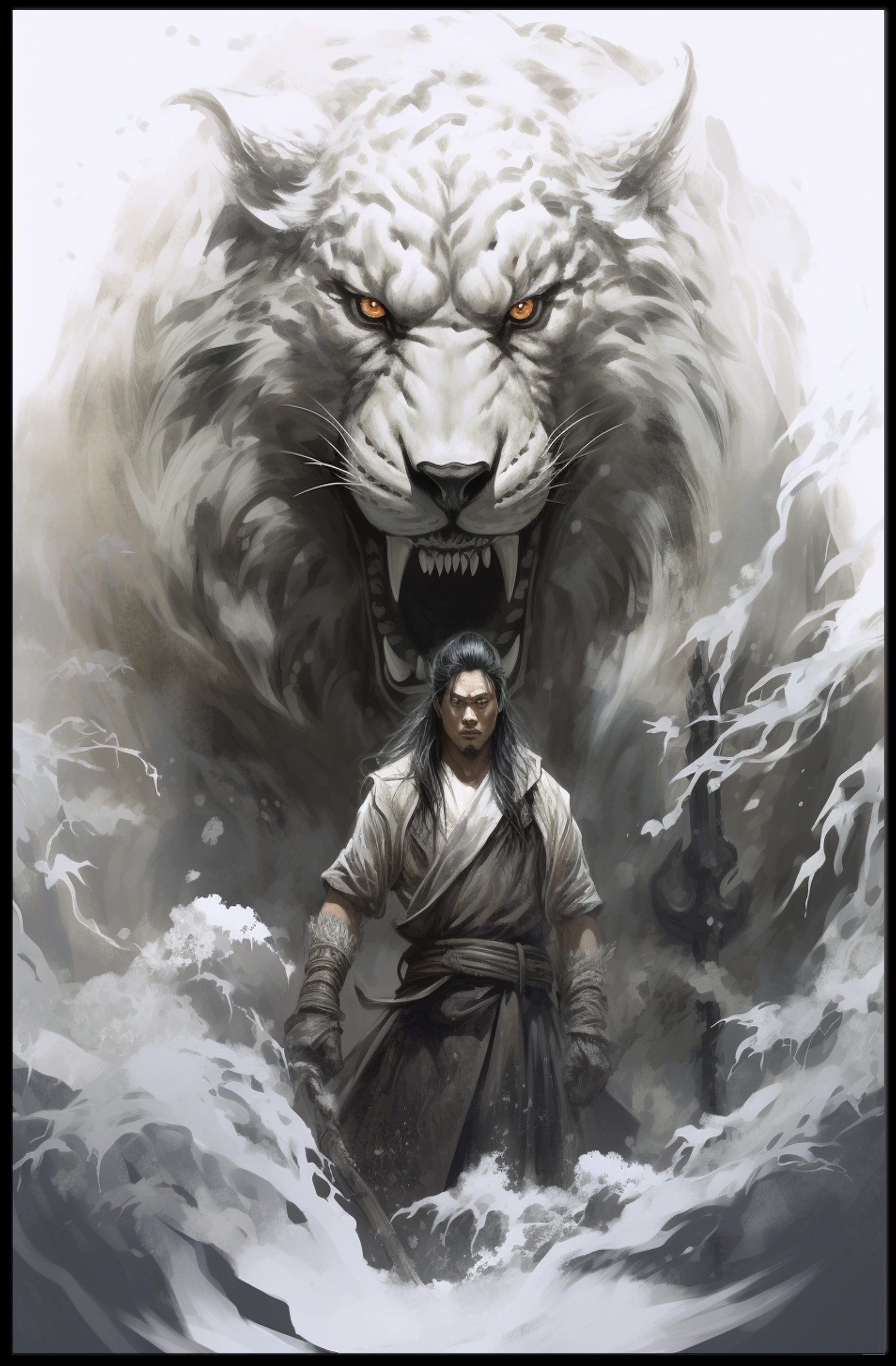 Warrior And The White Tiger Poster