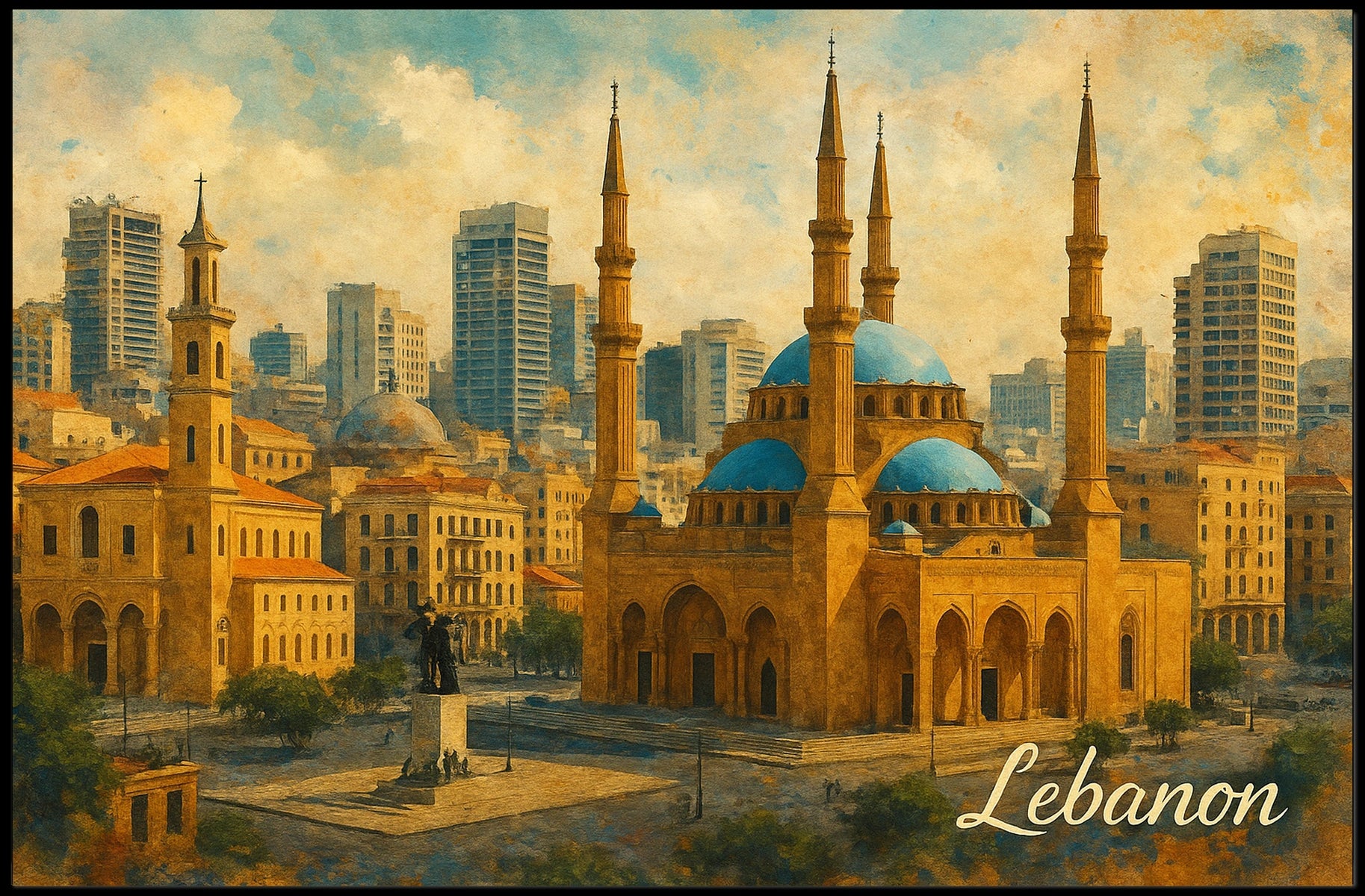 Beiruts Architectural Harmony Poster