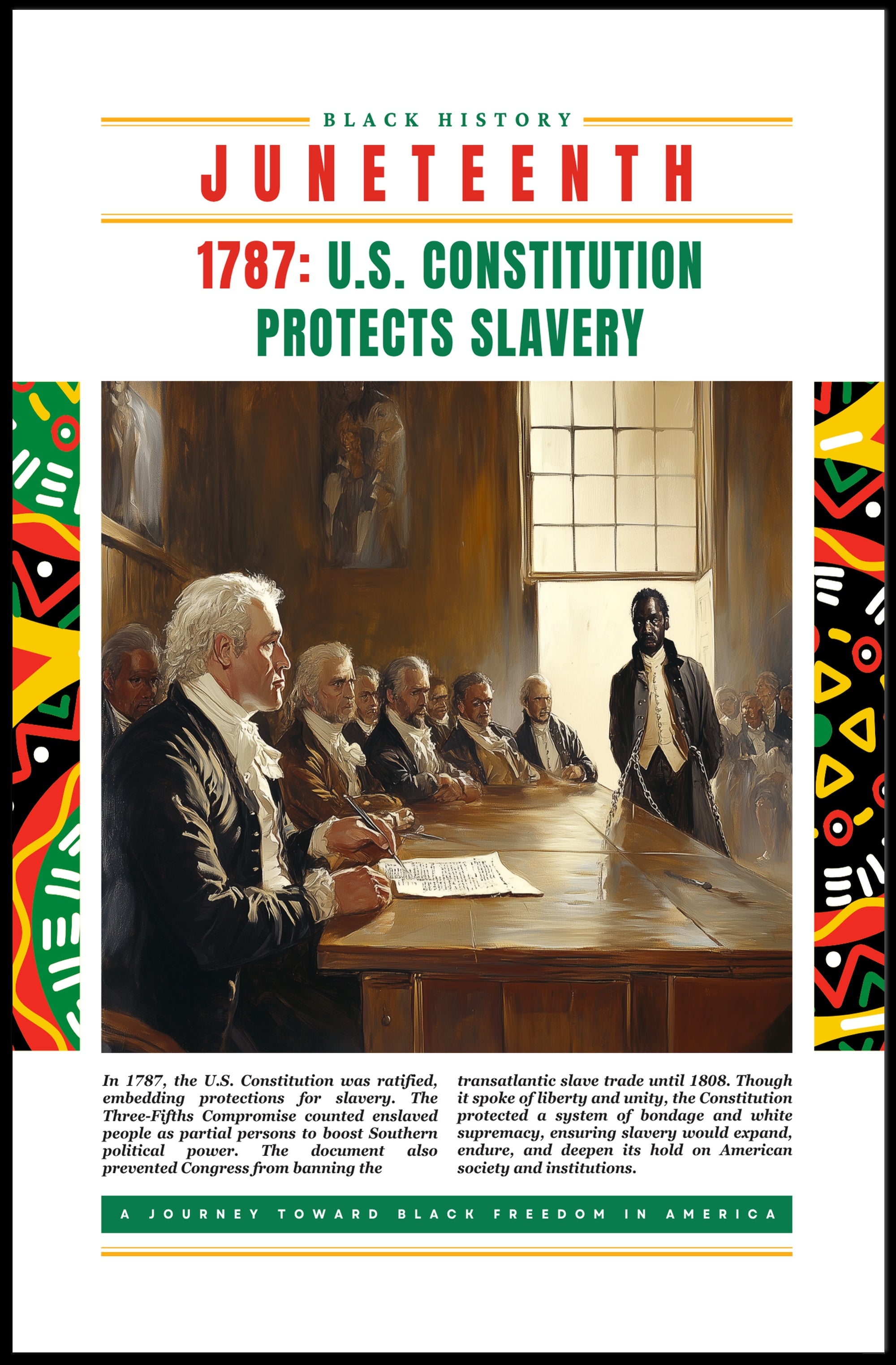 Black History and Constitution Educational Poster