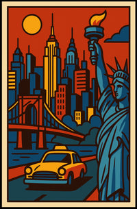 New York City Urban Icons Deluxe Poster Pop Art Wall Art