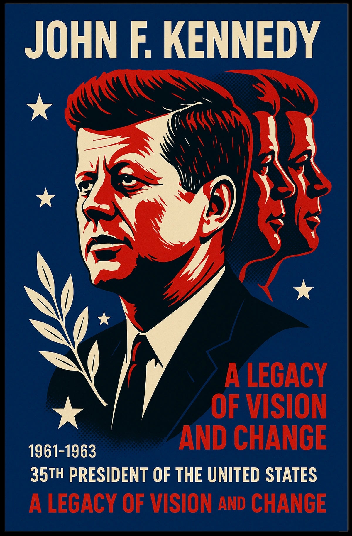 JFK Patriotic Legacy Vintage Art Poster Print