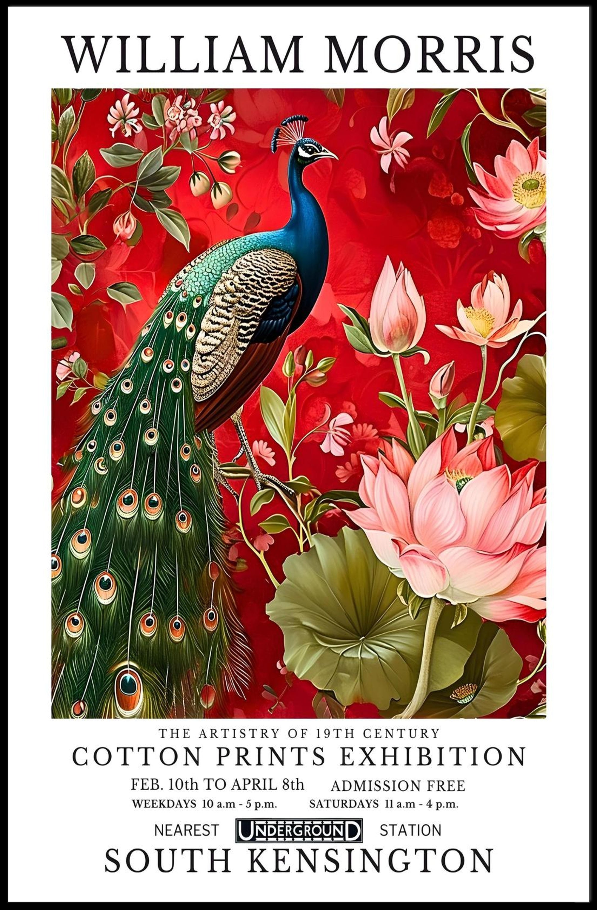 The Artistry of William Morris Cotton Prints Exhibition Poster