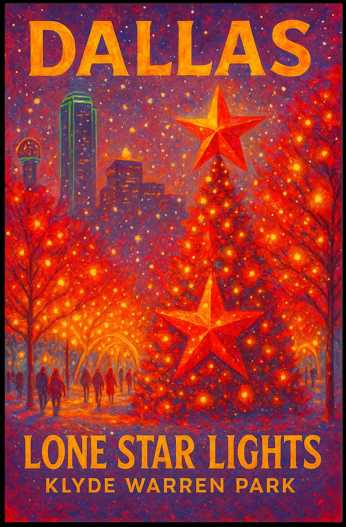 Lone Star Lights At Klyde Warren Park Poster