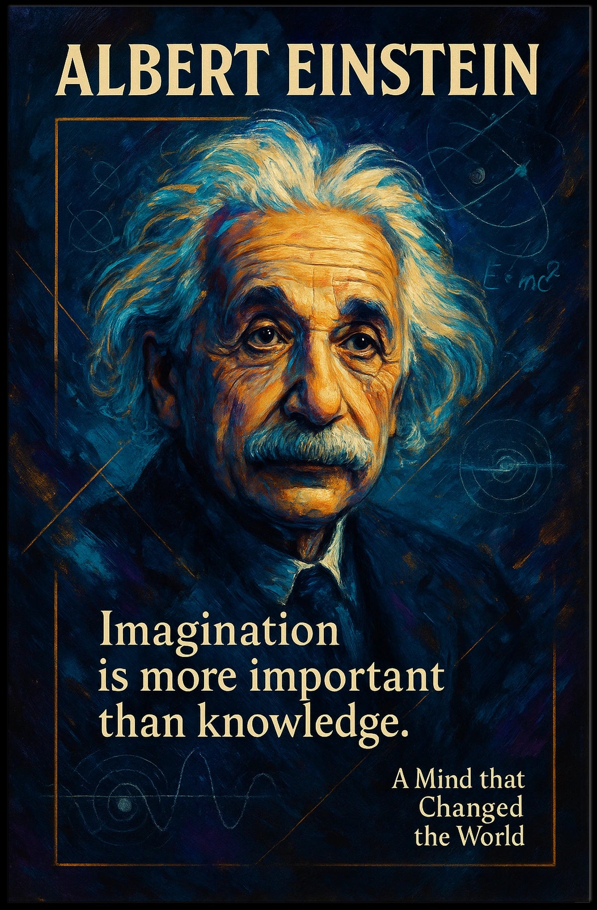 Albert Einstein Inspirational Quote Art Poster